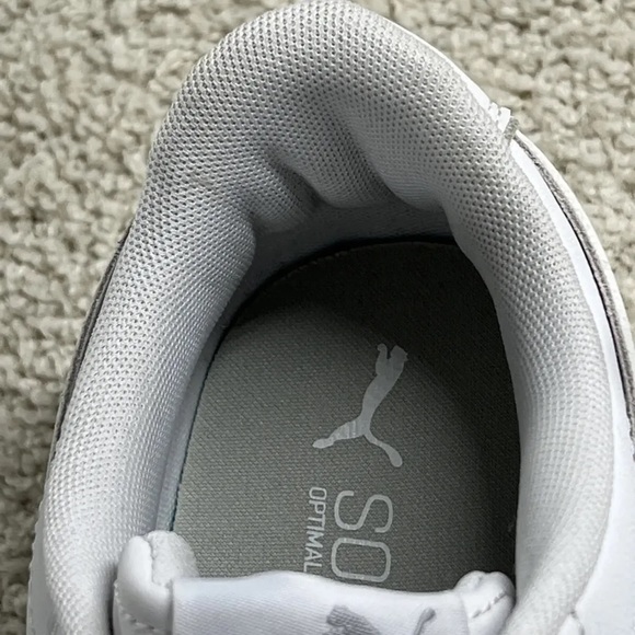 Puma Skye Metallic White Silver Leather Platform Shoe Sneaker Womens Sz 8.5 - Picture 9 of 9